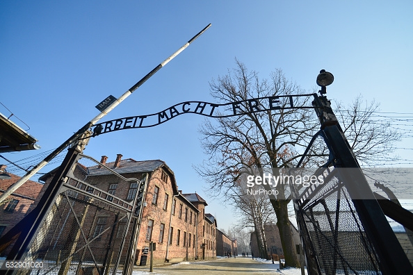 A view of the main entrance to Auschwitz camp pictured on the day of the 72nd anniversary of liberation German Nazi concentration and extermination camp Auschwitz-Birkenau. On Friday, January 27, 2017, in Oswiecim (Auschwitz), Poland. (Photo by Artur Widak/NurPhoto)